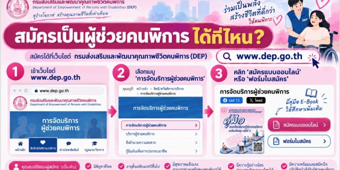 ร่วมเป็นพลัง สร้างชีวิตที่ดีกว่าให้คนพิการ! สมัครเป็น “ผู้ช่วยคนพิการ”